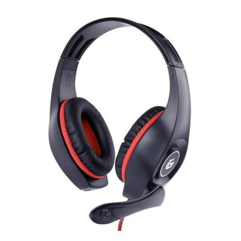 SLUCH GEMBIRD sluchátka s mikrofonem, herní, gaming, černo-červená, 1x 4-pólový 3,5mm jack C-Tech | Repaspoint.cz