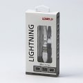 Kabel (2.0) USB-A samec - Apple Lightning samec, 1m, nylonové opletení, bílý, LOGO | Repaspoint.cz